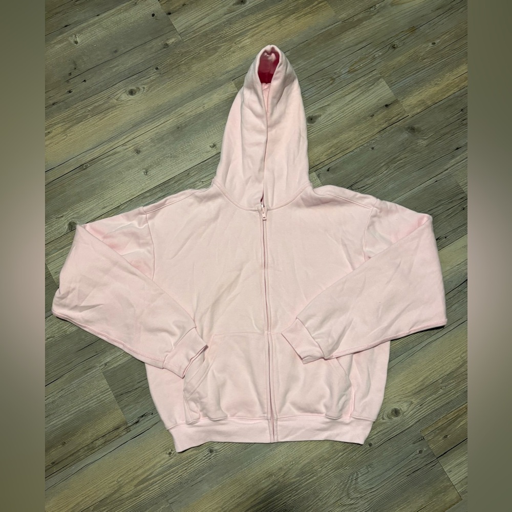 SKIMS Kim Kardashian cotton fleece zip up hoodie large